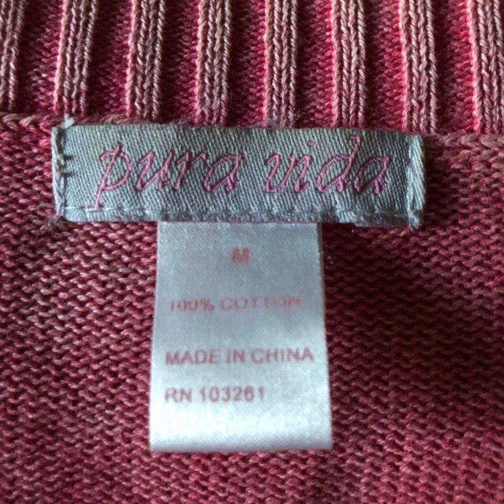 Coral Pink Beaded & Embroidered Bohmean Cotton Sweater - Picture 12 of 15